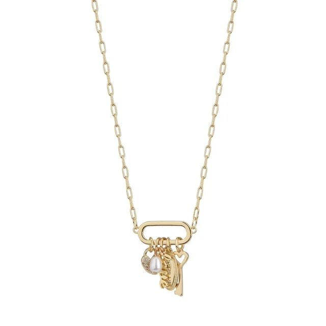 Believe by Brilliance Female Woman's Gold-Tone Multi Charm Necklace | Walmart (US)