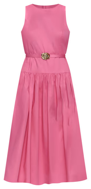 KARL LAGERFELD PARIS Women's Belted Sleeveless Cotton Dress - Macy's | Macy's