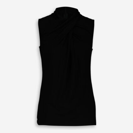 Black Draped Sleeveless Top | TK Maxx
