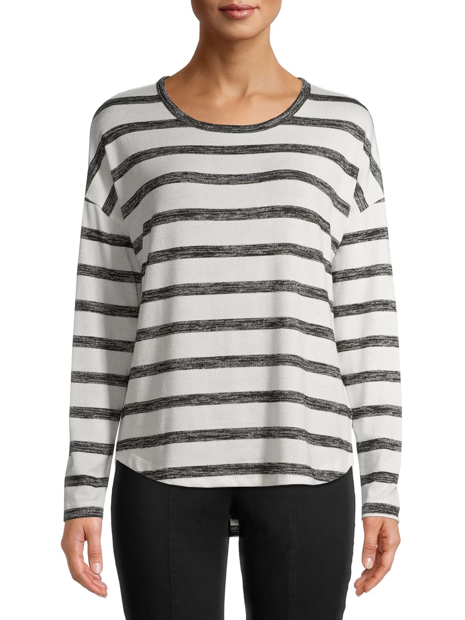 Time and Tru Women's Crewneck Drop Shoulder T-Shirt | Walmart (US)