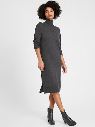 Washable Merino Turtleneck Sweater Dress | Banana Republic (US)