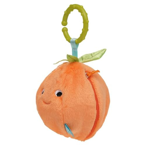Manhattan Toy Mini-Apple Farm Orange Baby Travel Toy with Rattle, Squeaker, Crinkle Fabric & Teether Clip-on Attachment | Amazon (US)