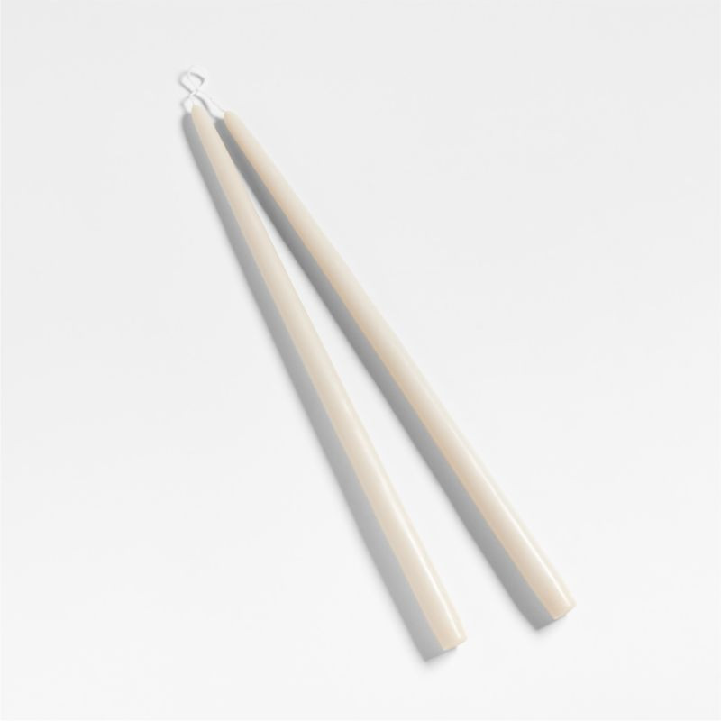 Dipped Oat Off-White Taper Candles 18", Set of 2 + Reviews | Crate & Barrel | Crate & Barrel