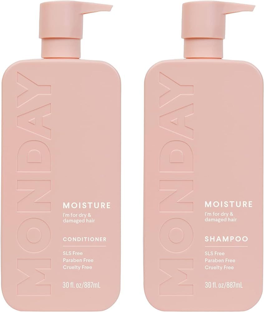 MONDAY HAIRCARE Moisture Shampoo + Conditioner Set (2 Pack) 30oz Each, Dry, Coarse, Stressed, Coi... | Amazon (US)