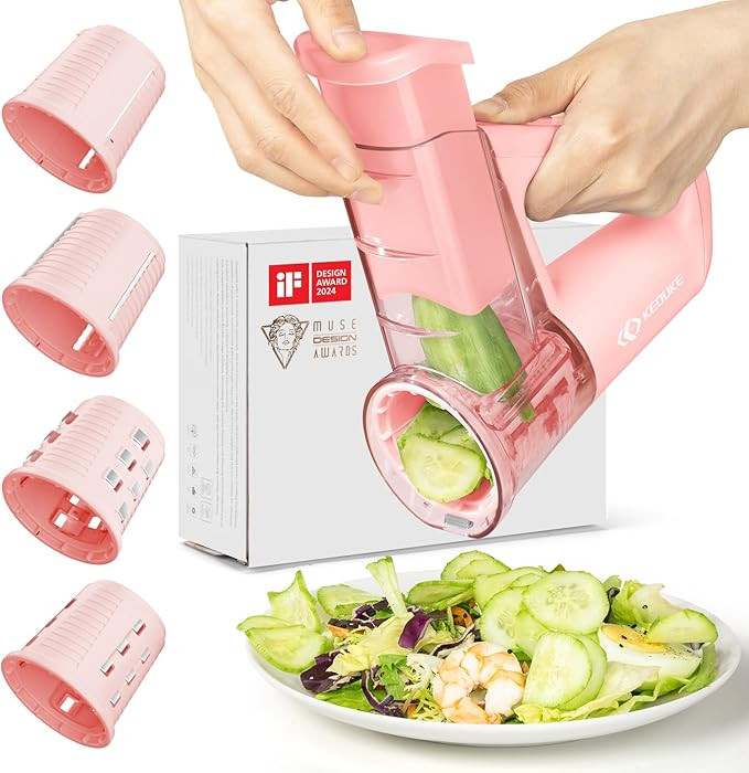 KEOUKE Electric Vegetable Slicer Handheld Cordless Salad Shooter One Touch Easy Control Rotary Gr... | Amazon (US)