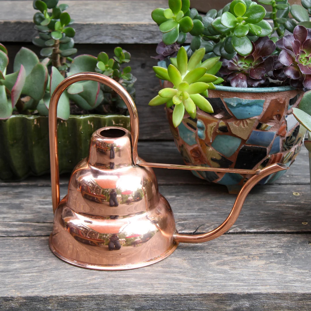 Art Deco Hand Spun Solid Copper Watering Can | Etsy (Global)