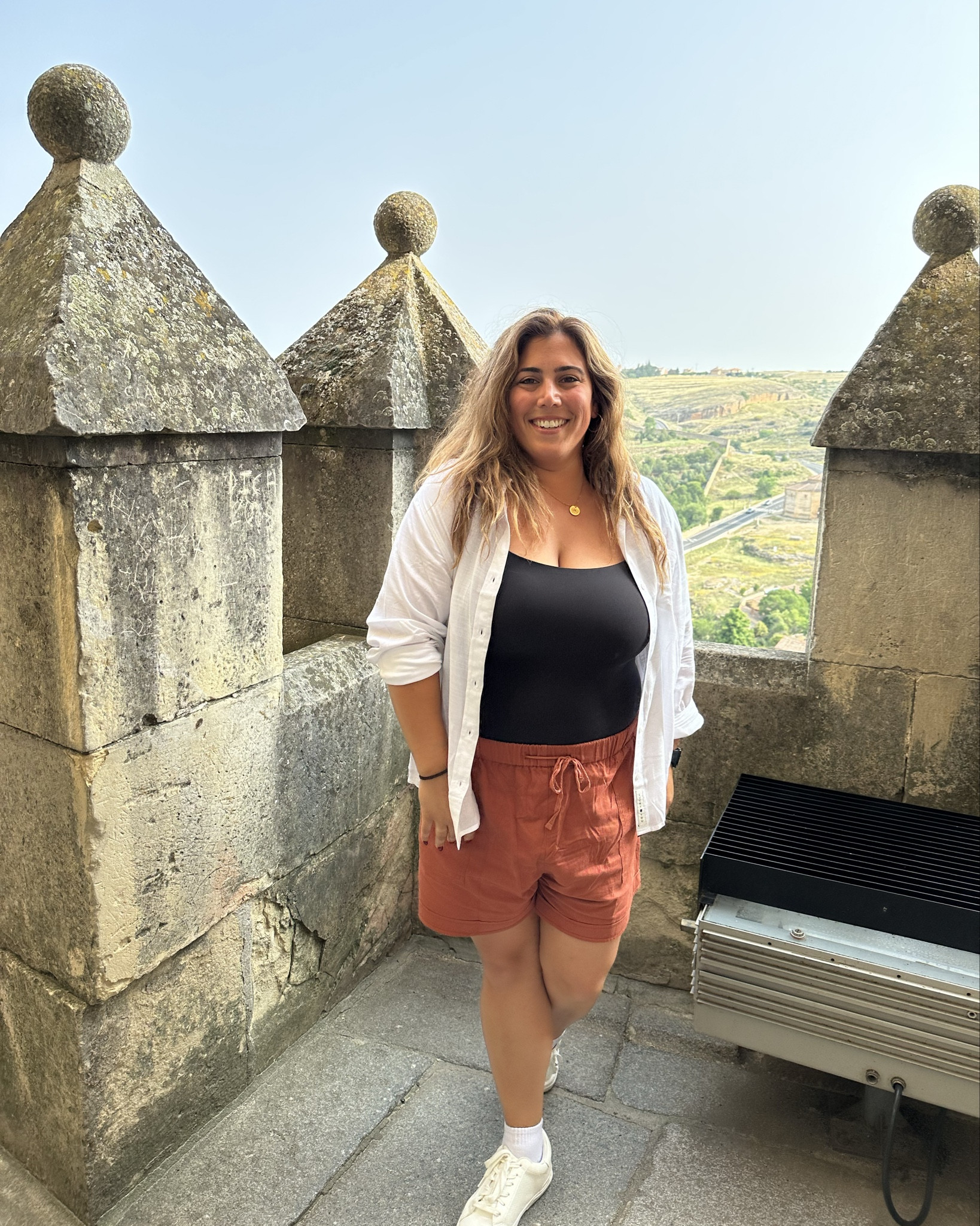 It’s giving comfortable, stylish, tourist ✈️ 

This breathable, layered outfit was perfect for a day of sightseeing in Spain 🇪🇸 

These A New Day sneakers were made for walkin.. and they walked all over Madrid, Segovia, and Toledo.. all in one day.

And the lightweight button up from Lucky Brand over my Skims bodysuit gave me coverage from the sun but options for both looks and temperatures going on and off the tour bus and in and out of tourist sites.

#LTKMidsize #LTKSeasonal #LTKTravel