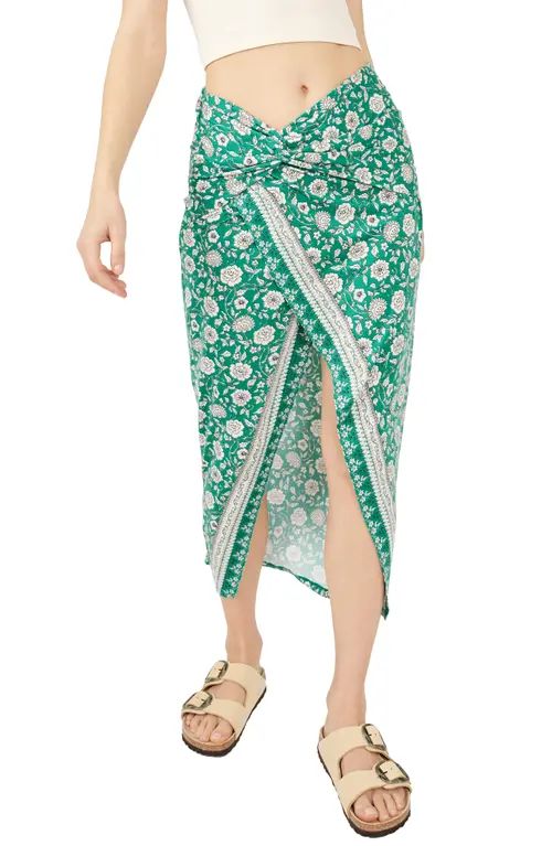 Free People Sarong It Feels Right Skirt in Emerald Green at Nordstrom, Size Large | Nordstrom
