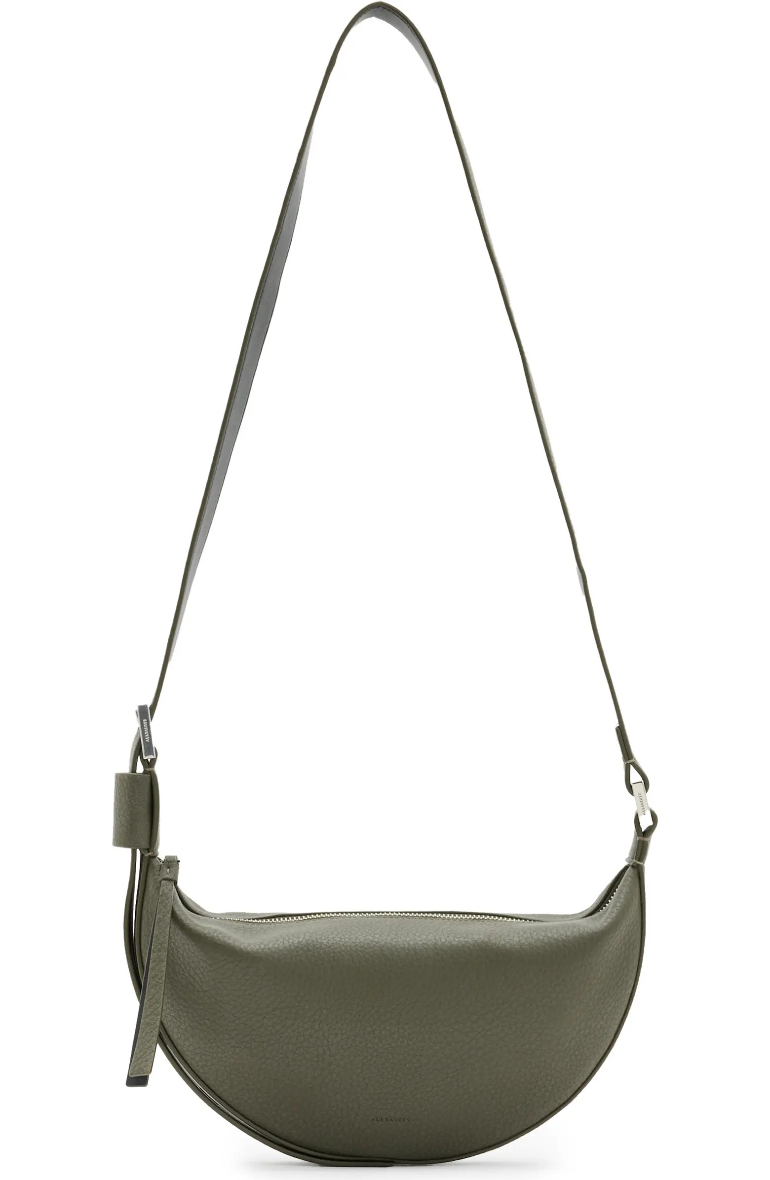 AllSaints Half Moon Leather Crossbody Bag | Nordstrom | Nordstrom