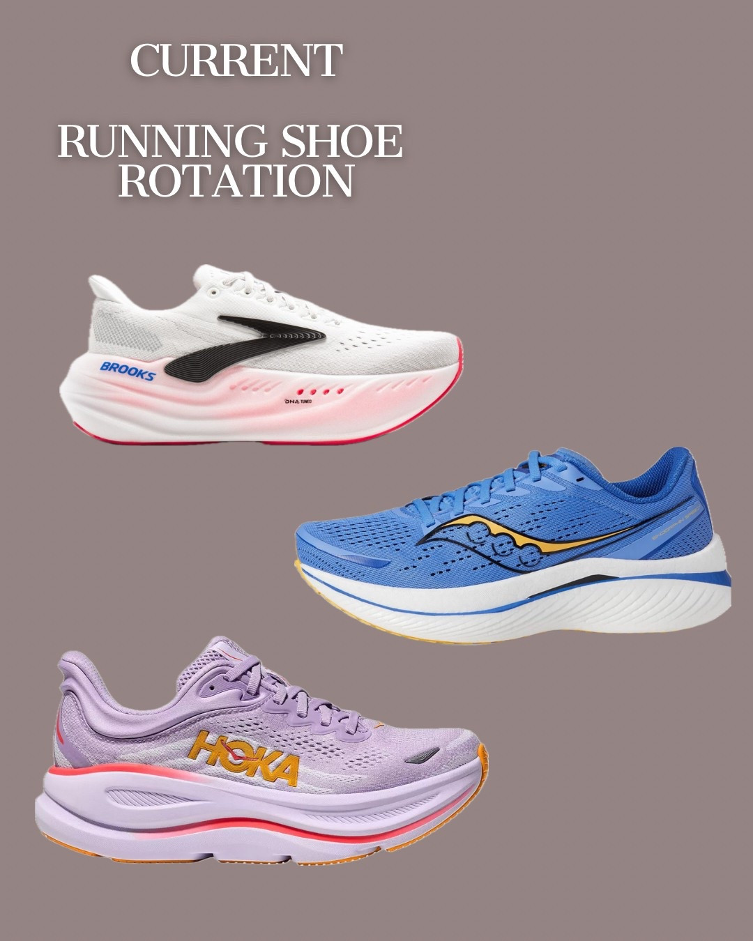 My current running shoe rotation. The @hoka and @brooks are my FAVS 

#LTKActive