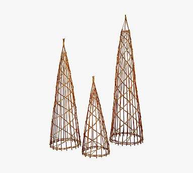 Woven Twig Christmas Trees - Set of 3 | Pottery Barn (US)
