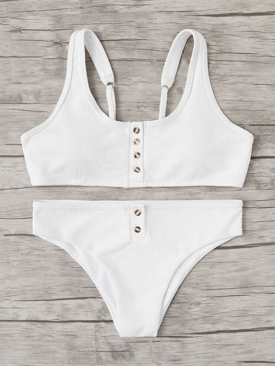 Button Front Bikini Set | SHEIN