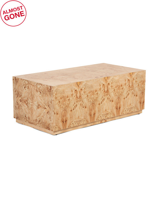 47x23.75x17.75  Rectangular Burl Wood Coffee Table | TJ Maxx