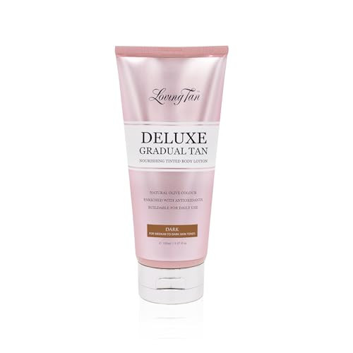 Loving Tan Deluxe Gradual Tan Lotion, Dark- Natural Looking Self Tanner, Professional Strength Sunless Tanner, 7+ Self Tanning Applications per Bottle- Cruelty Free, Naturally Derived DHA- 5.07 Fl Oz | Amazon (US)