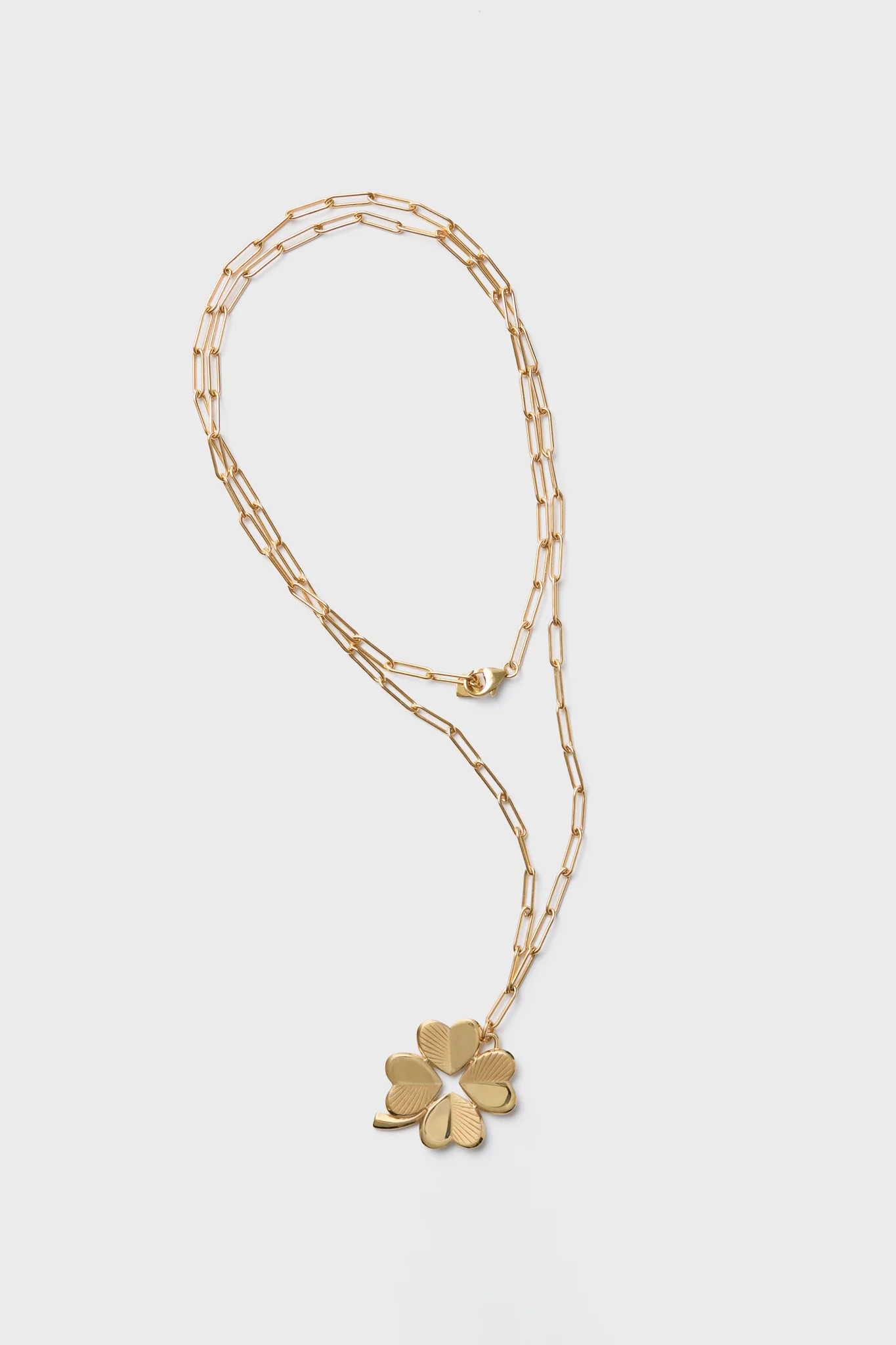Gold Double Wrap Necklace with Luck and Love Clover | Tuckernuck (US)