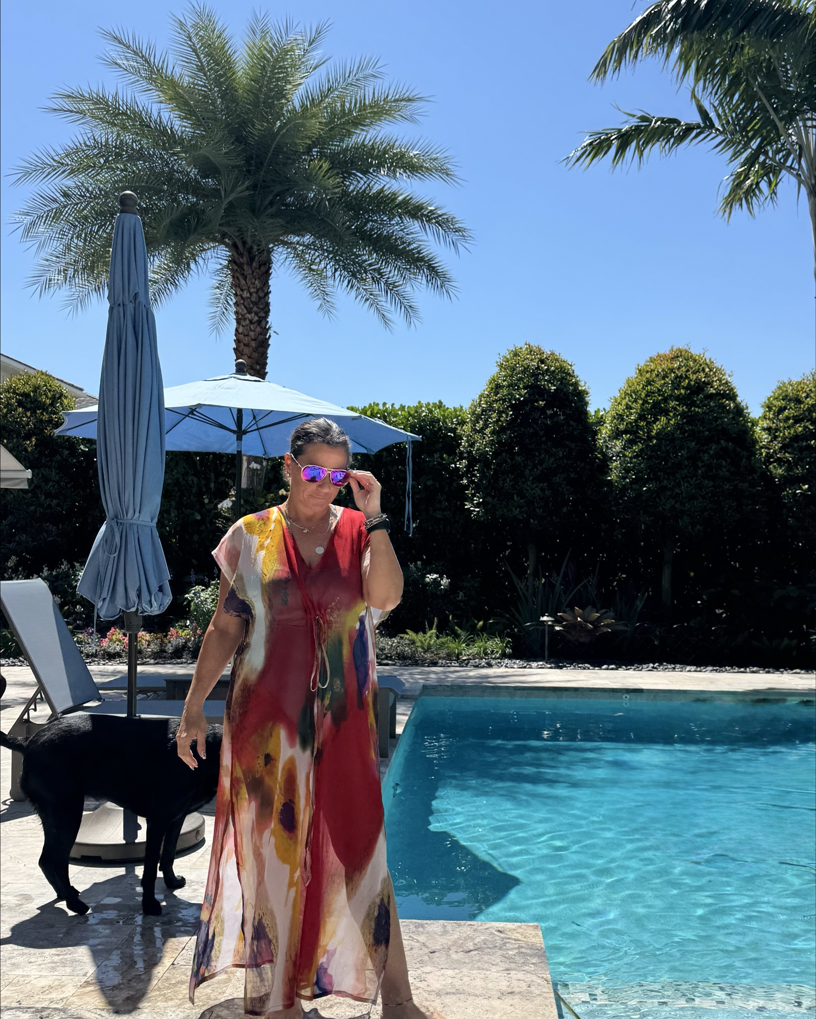Pool day with a colorful caftan. Mine is an archival piece from @rachelzoe box. Here are some beautiful alternatives 

#LTKStyleTip #LTKSwim