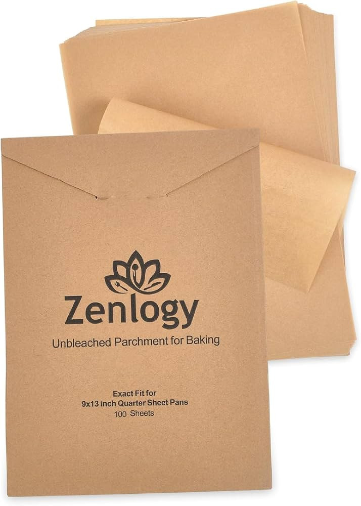 9x13 Parchment Paper (100 sheets) - Unbleached, High Heat, Non-stick, Pre-cut Baking Paper for Qu... | Amazon (US)