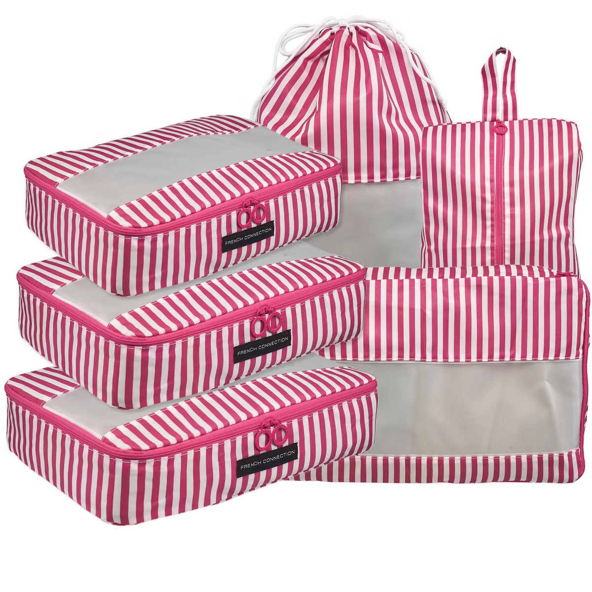 French Connection 6pc Packing Cube Set - Travel Storage Set for Luggage (Striped) | Target