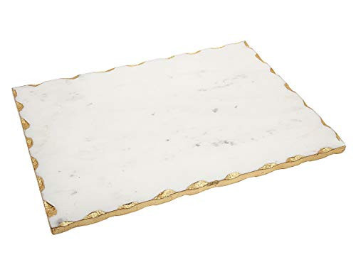 Godinger White Marble Challah, Cutting, Carving Board with Gold Trim - 16" x 12" | Amazon (US)