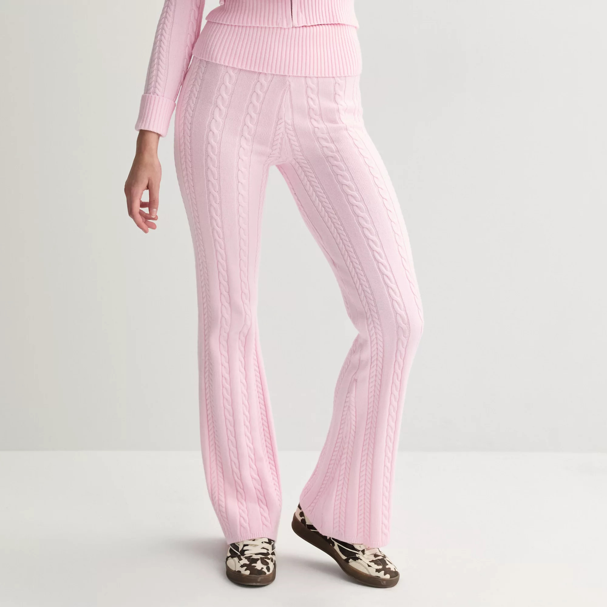 Juniors' Harper & Ivy Fold Over Cable Soft Pants | Kohl's