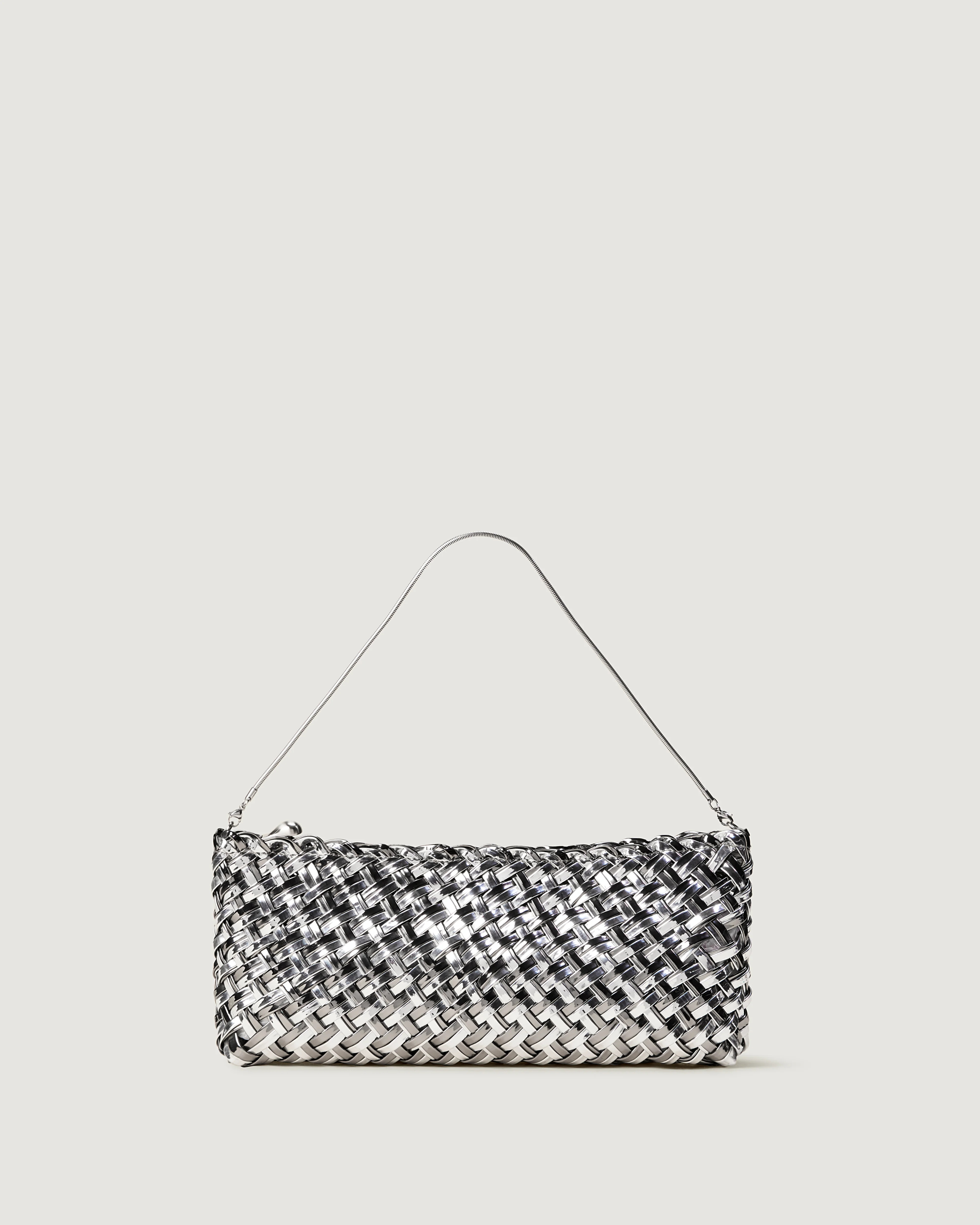 Gala Clutch Double Weave Metallic | Pewter | Naghedi