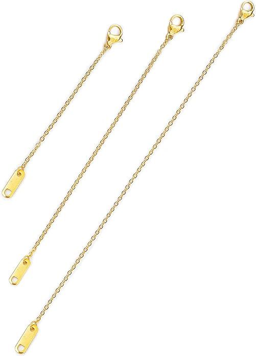 Altitude Boutique 18k Gold Plated Necklace Extenders Delicate Necklace Extender Chain Set for Wom... | Amazon (US)