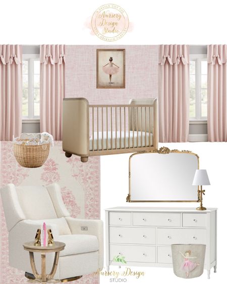 Baby girls nursery, pink decor, baby crib, pink curtains, nursery mirror

#LTKsalealert #LTKhome #LTKbaby