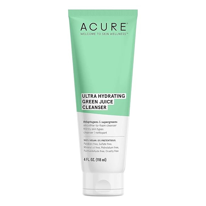 Acure Ultra Hydrating Green Juice Face Cleanser - Day & Night Facial Cleansing Foam, Intense Mois... | Amazon (US)