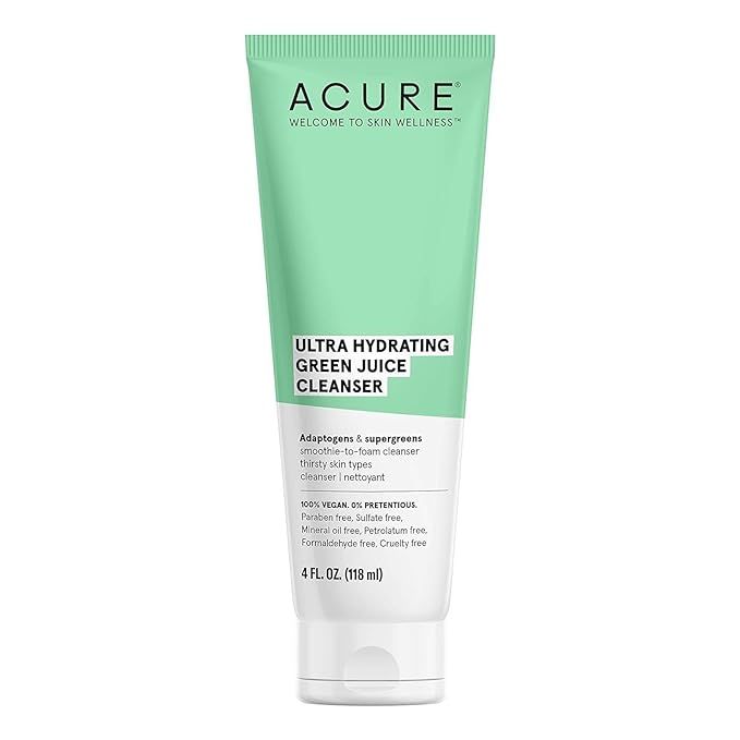 Acure Ultra Hydrating Green Juice Face Cleanser - Day & Night Facial Cleansing Foam, Intense Mois... | Amazon (US)