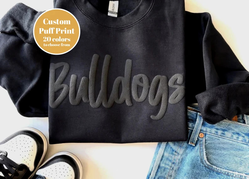 Custom team name sweatshirt, custom mascot sweatshirt, bulldogs font | Etsy (US)