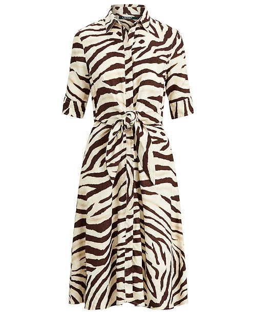 Animal-Print Fit-And-Flare Shirtdress | Macys (US)