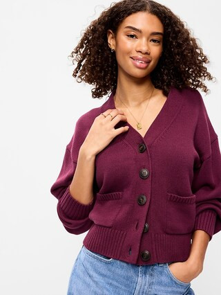 Seaside Cotton V-Neck Cardigan Sweater | Old Navy (US)