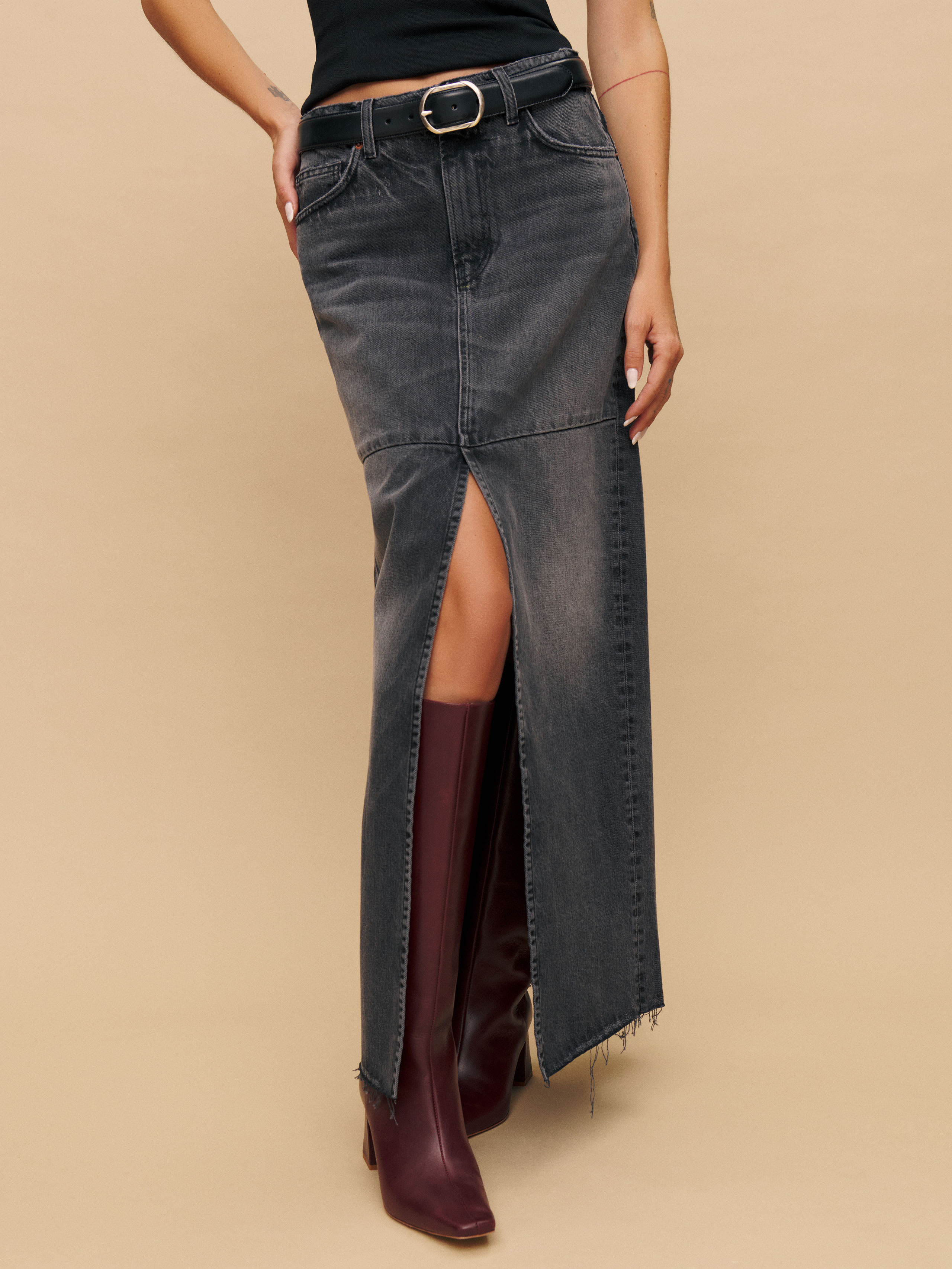 Tazz Maxi Denim Skirt | Reformation (Global)