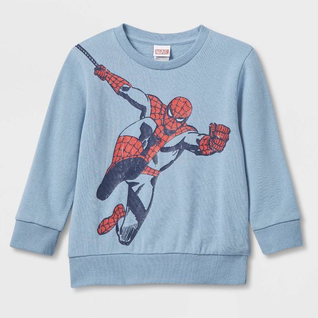Toddler Boys' Spider-Man Solid Pullover Sweatshirt - Blue | Target