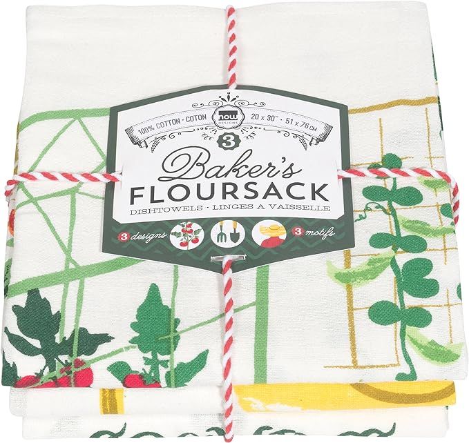Now Designs Bakers Floursack Kitchen Towel, Hey Y'all - Cotton | Set of 3 | Amazon (US)