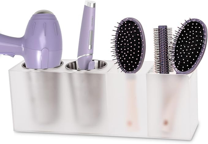 Hair Tool Organizer, Acrylic Hair Dryer Holder Wall Mounted for Blow Dryer, Hot Tools Organizer f... | Amazon (US)