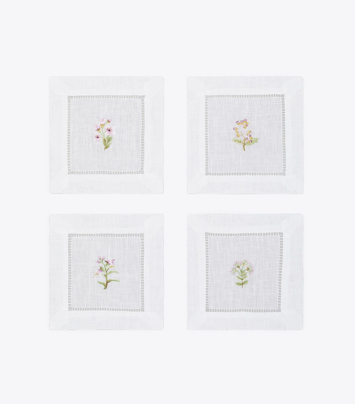 Lilac Flower Embroidered Cocktail Napkin, Set of 4: Women's Designer Linens | Tory Burch | Tory Burch (US)