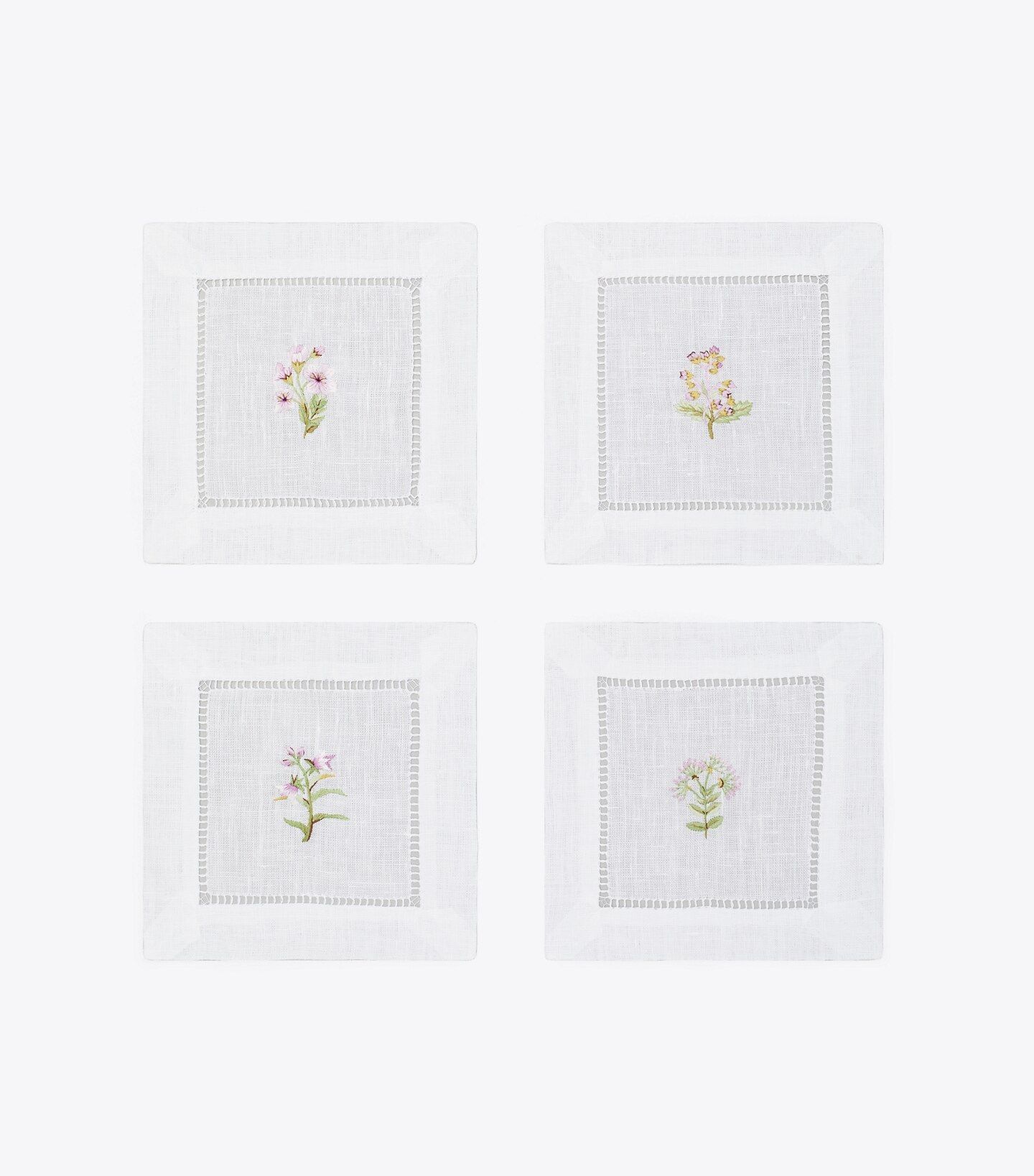 Lilac Flower Embroidered Cocktail Napkin, Set of 4: Women's Designer Linens | Tory Burch | Tory Burch (US)