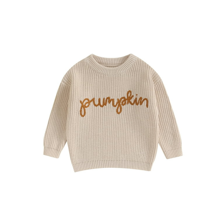 Bagilaanoe Toddler Baby Girl Boy Halloween Sweater Long Sleeve Letter Embroidery Pullover 3M 6M 9... | Walmart (US)