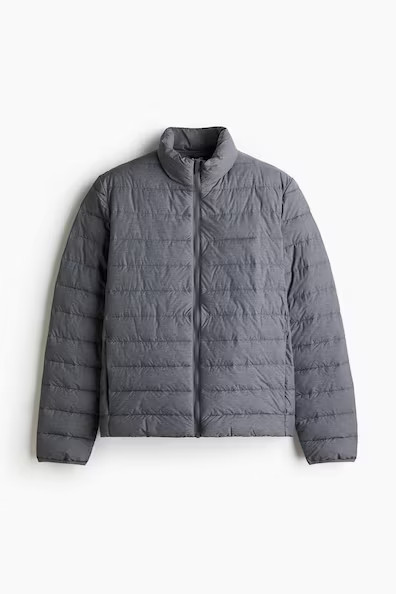 H & M - Slim-Fit Lightweight Puffer Jacket - Gray | H&M (US + CA)