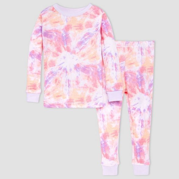 Burt's Bees Baby® Baby Girls' 2pc Tie-Dye Snug Fit Pajama Set - Purple | Target