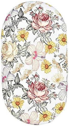 Baby Floral Bassinet Sheets,Soft and Strechy Basket Sheet Cradle Mattress Changing Pad Cover for ... | Amazon (US)