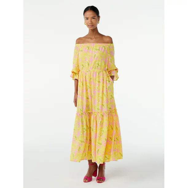 Scoop Women's Off The Shoulder Maxi Dress | Walmart (US)