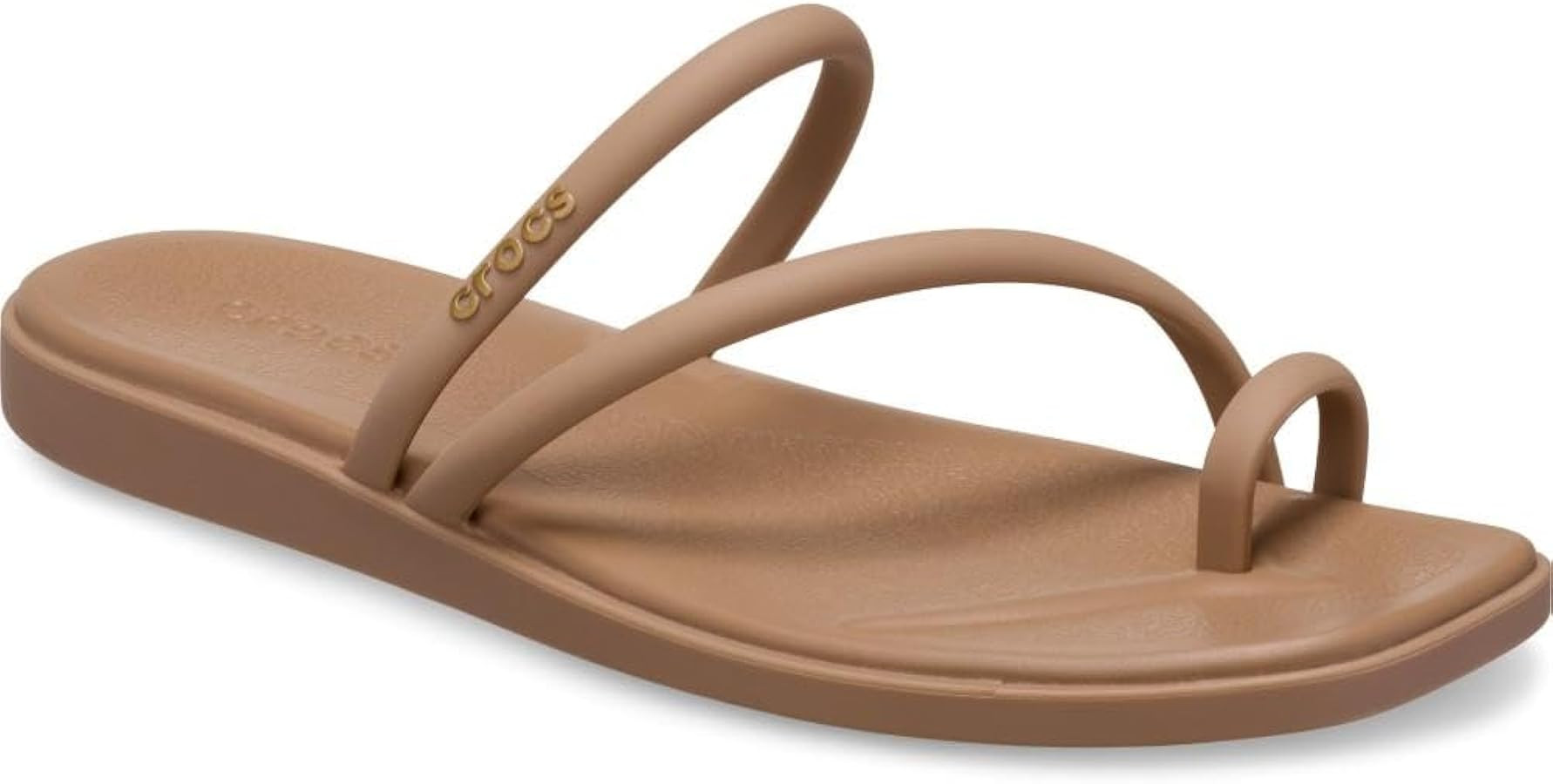 Crocs Women's Miami Toe Loop Sandals | Square Toe Flat | Flexible Straps | Croslite Foam Footbed | Amazon (US)