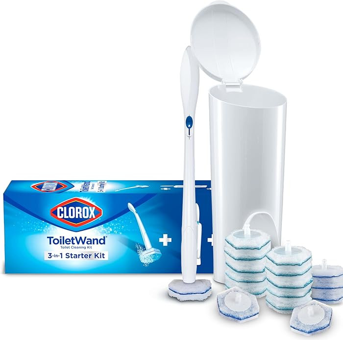 CLOROX ToiletWand Toilet Bowl Cleaner- Toilet Brush, Storage Caddy and 16 Disinfecting Refill Hea... | Amazon (US)