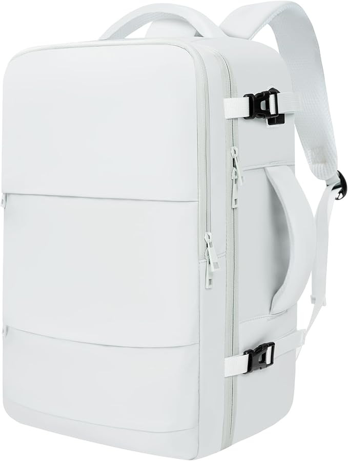 BAGAIL Travel Laptop Backpack, Carry on with USB Port, Luggage Bag for Holiday-White | Amazon (US)