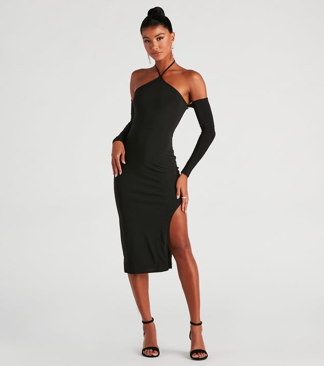 Alluring Trendsetter Halter Midi Dress | Windsor Stores