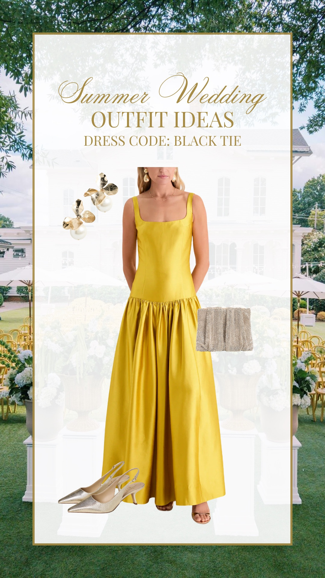 Black tie wedding guest outfit idea!
