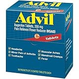 Advil Ibuprofen, 200mg, 50 Packets of 2 Coated Tablets (Pack of 2) | Amazon (US)