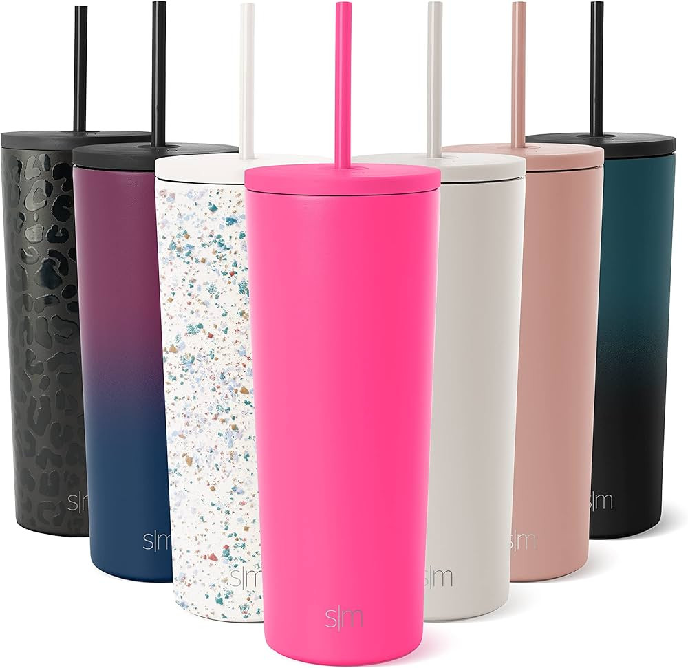 Simple Modern Insulated Tumbler with Lid and Straw | Iced Coffee Cup Reusable Stainless Steel Wat... | Amazon (US)